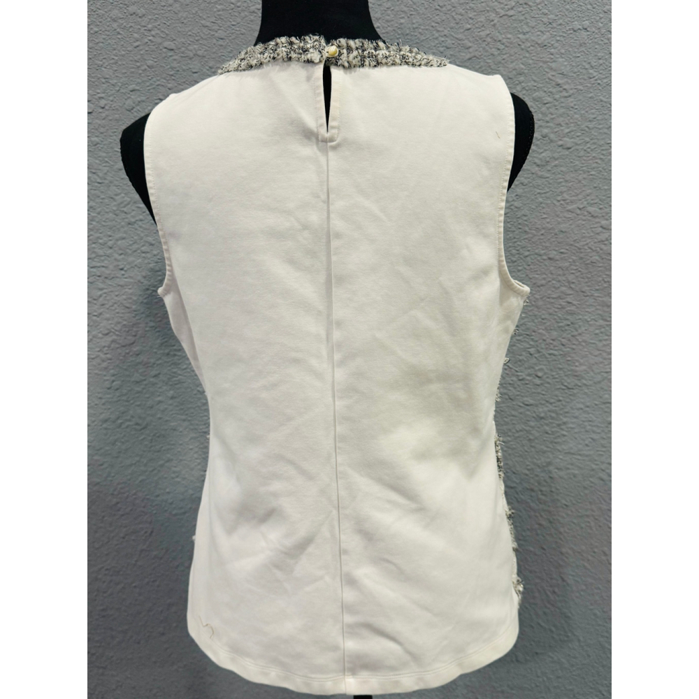 J.Crew Women's Glitter Top, White & Gray, Sz M - Picture 3 of 6